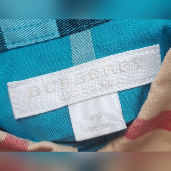 Burberry Children Baby Boys Colorblock Nova Check Button Up Shirt 4M 75cm - Picture 3 of 10
